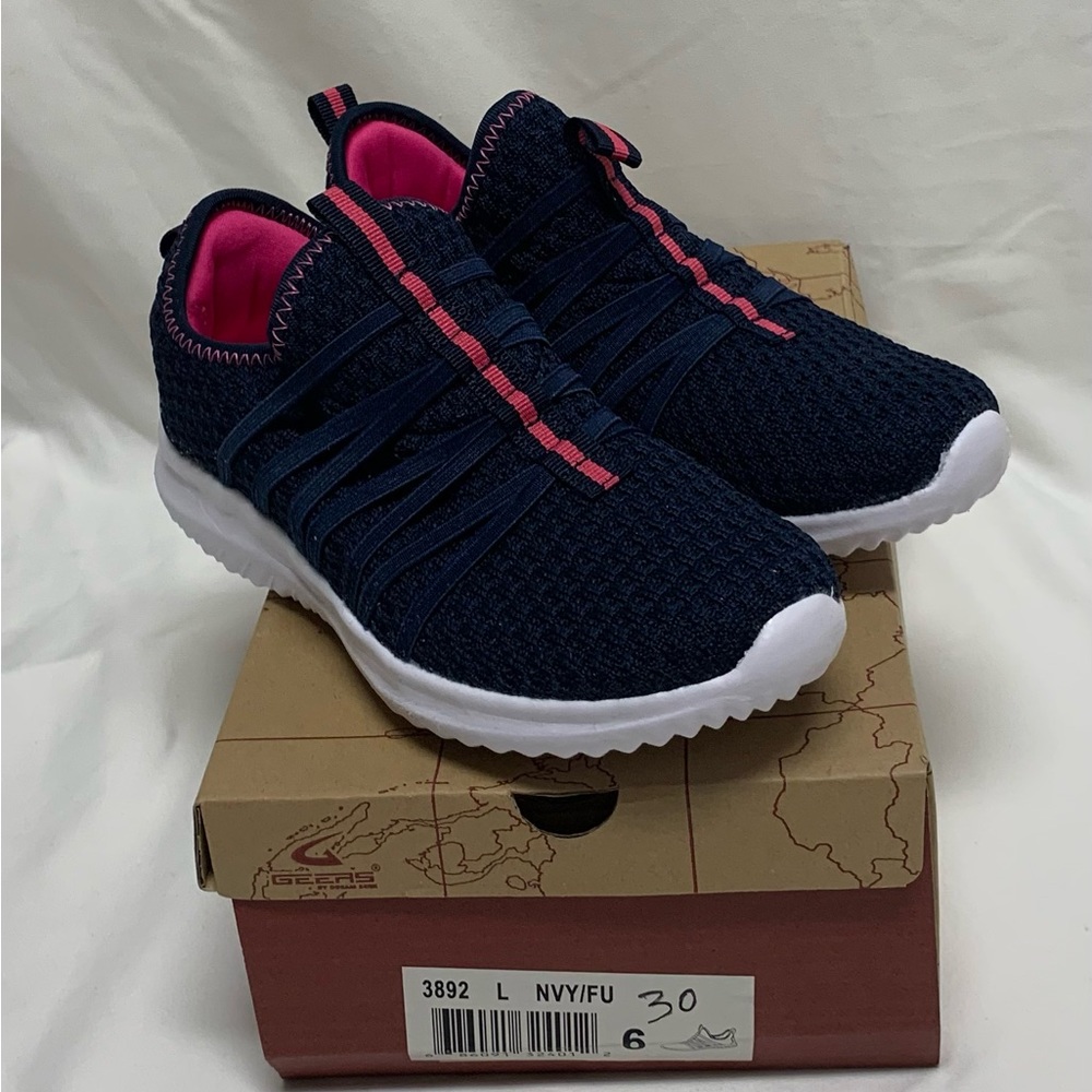 Dream Seek Women's Blue Bungee Slip-On Sneaker Shoes ~ 6